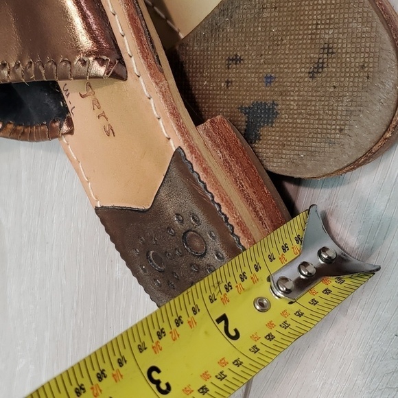 Jack Rogers Womens Thong Rose Gold Metallic Leather Sandals shoes sz 7 - Picture 11 of 13